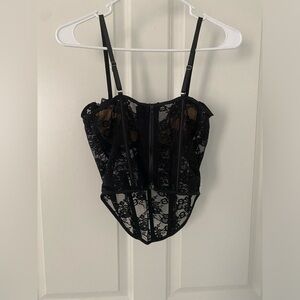 SHEIN Black Lace Bustier Top